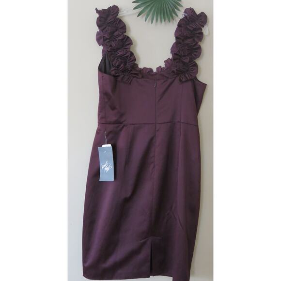 VINTAGE MAGGY LONDON *NWT* Cocktail Party Formal Dress Size 8 Sleeveless Purple - Picture 3 of 9